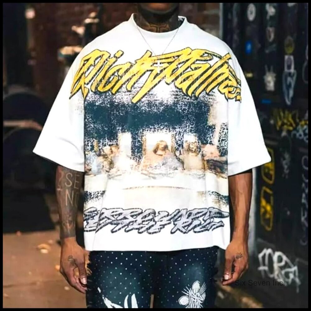 Oversized Graphic Tee Vintage Y2K Grunge Streetwear Emo Baggy Fit - Picture 3 of 5